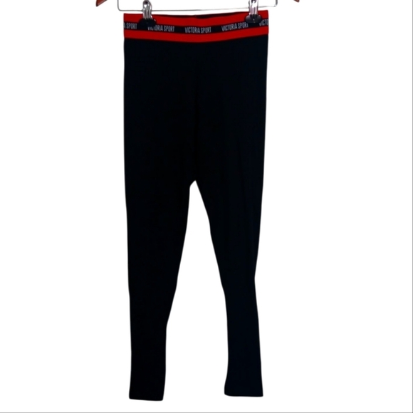 Victoria's Secret Pants - Victoria's Secret Sport Black Red Leggings Size Small